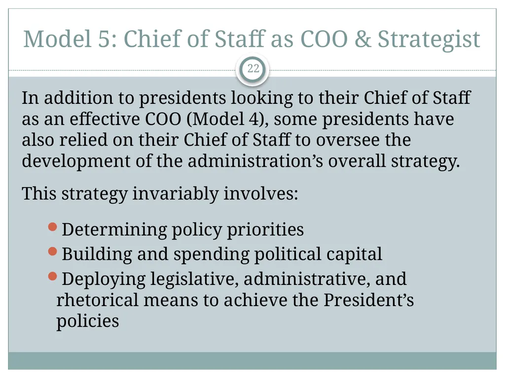 The White House Staff: General Observations The - slide 22 of 45