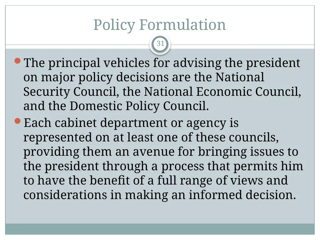 The White House Staff: General Observations The - slide 31 of 45