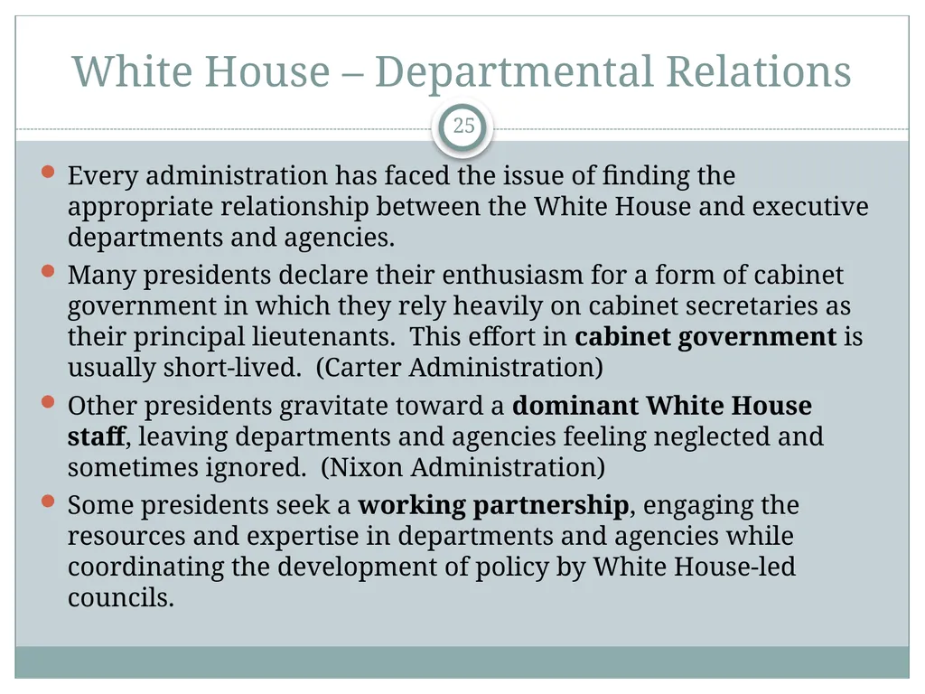 The White House Staff: General Observations The - slide 25 of 45
