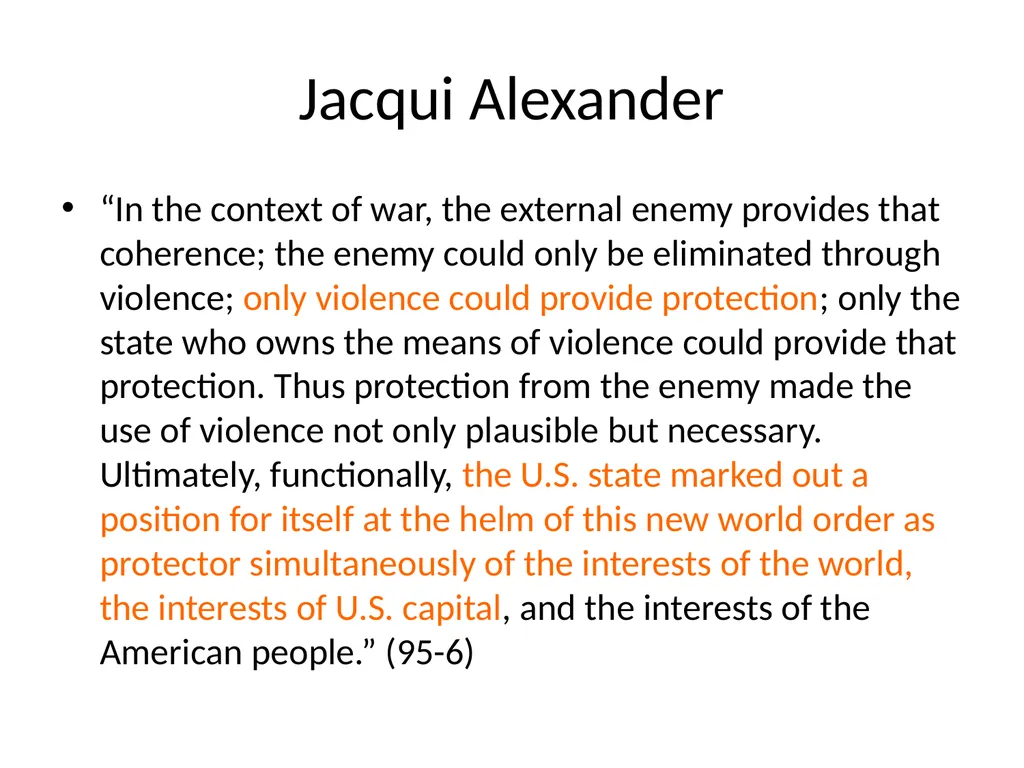 Week 10: Jacqui Alexander, “Whose New World Order? - slide 6 of 19