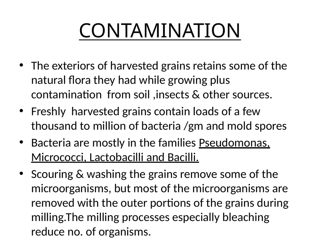 Contamination, preservation and spoilage of - slide 2 of 16