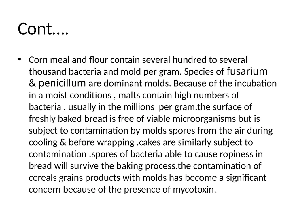 Contamination, preservation and spoilage of - slide 3 of 16