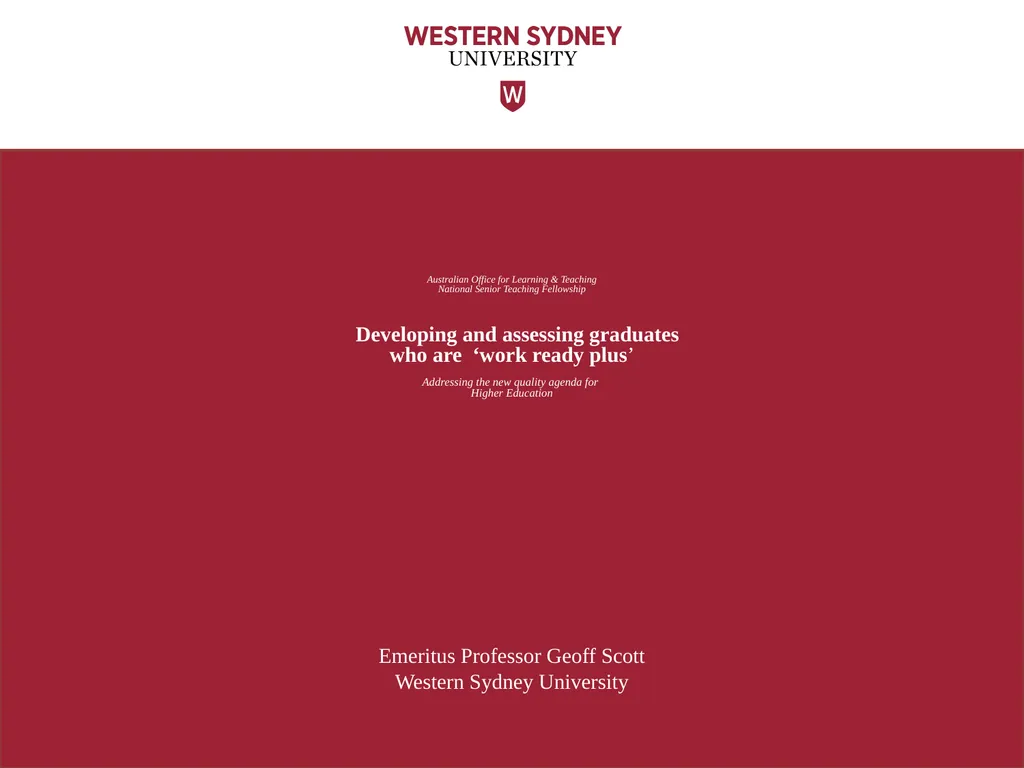 Australian Office for Learning & Teaching National