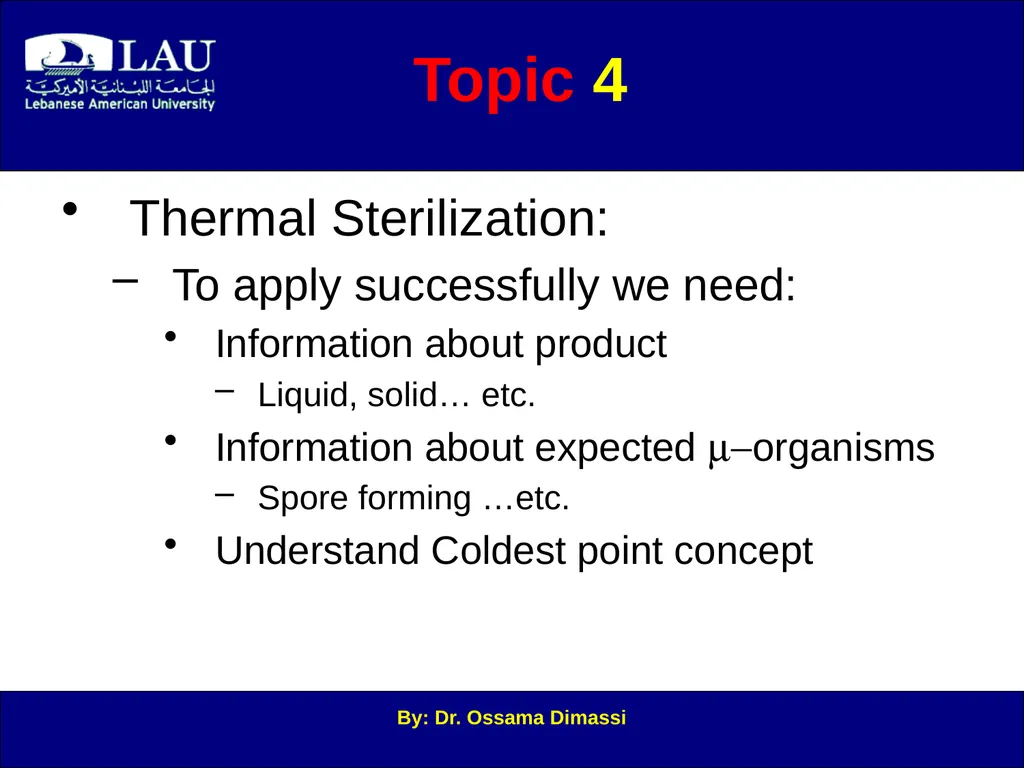 By: Dr. Ossama Dimassi Canning Introduction to - slide 25 of 34