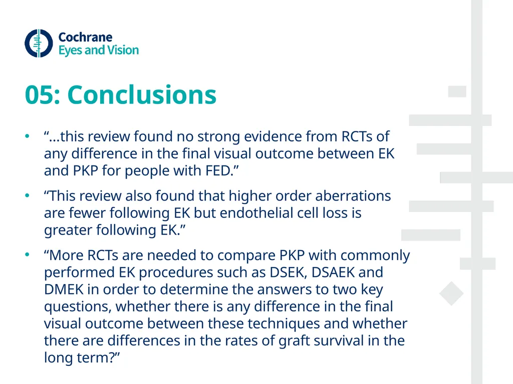 Endothelial keratoplasty versus penetrating - slide 9 of 10
