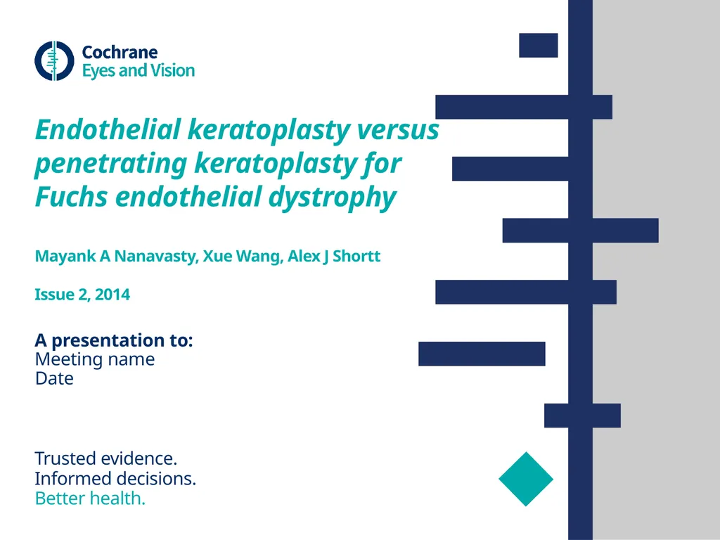 Endothelial keratoplasty versus penetrating - slide 1 of 10