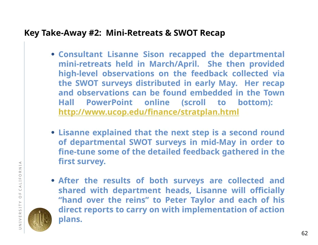 Town Hall May 13, 2011 Agenda Part ii: Introducing - slide 62 of 65