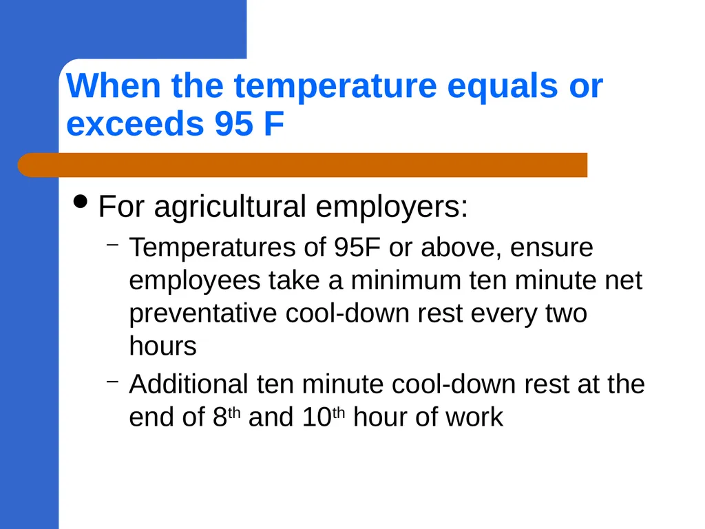 Heat Stress This material was produced under grant - slide 20 of 27