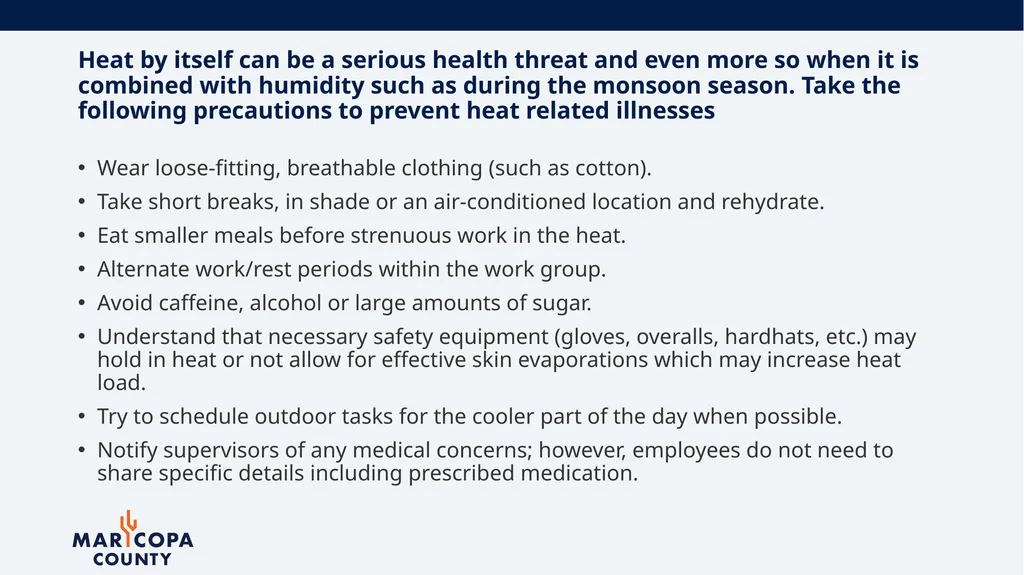 Workplace Heat Illness Prevention Office of - slide 10 of 28