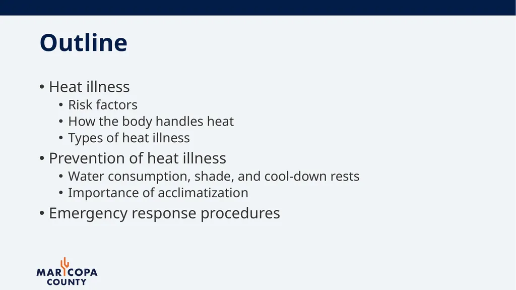 Workplace Heat Illness Prevention Office of - slide 2 of 28