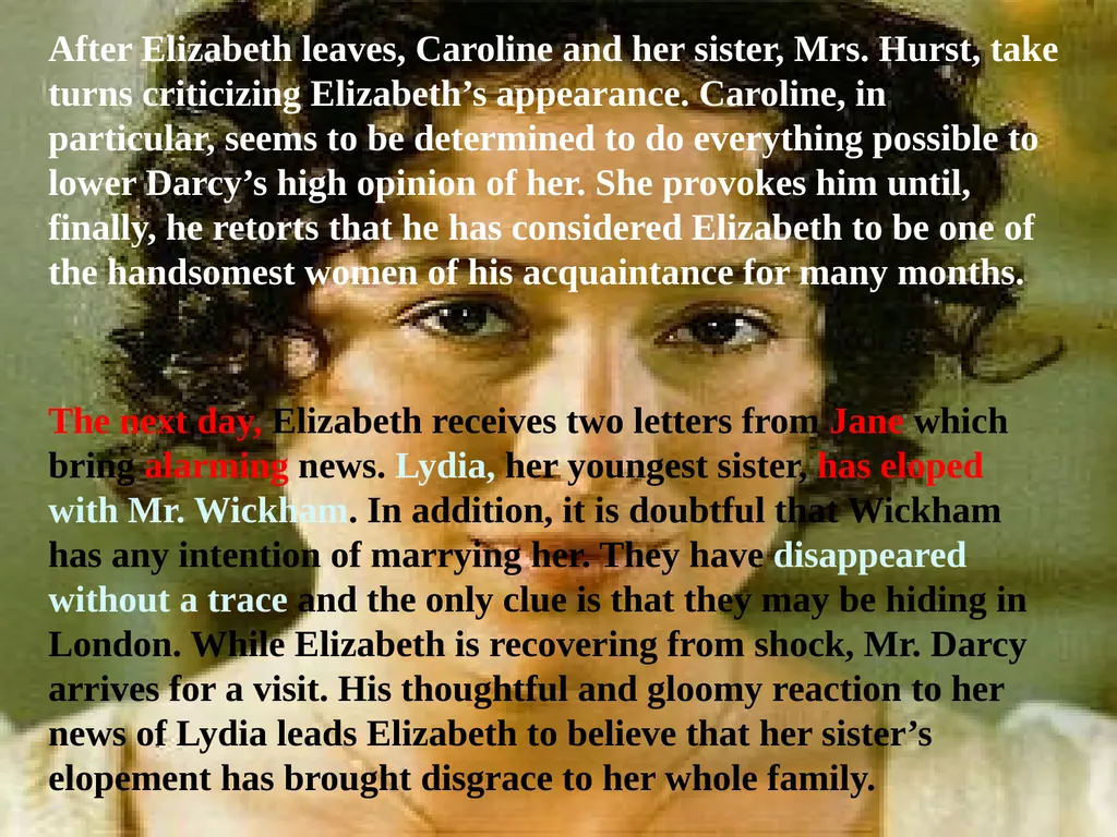 Pride & Prejudice Presentation by, G.Sowdambika - slide 44 of 58