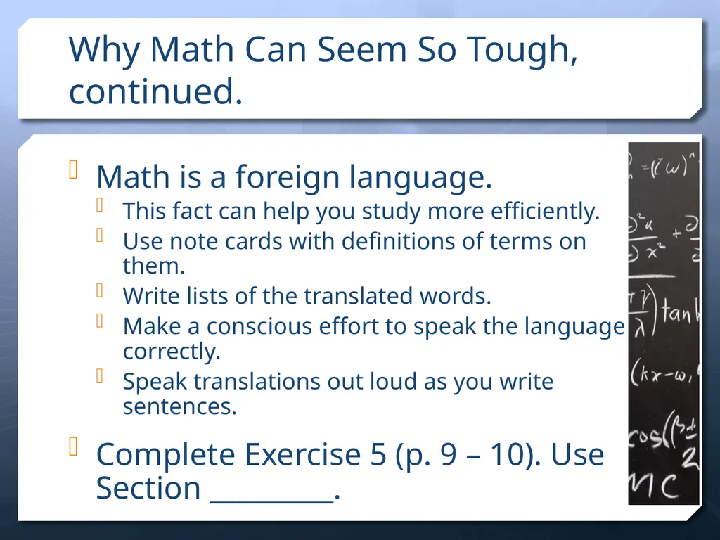 What Makes Math Different? Math Study Skills, 2nd - slide 3 of 12