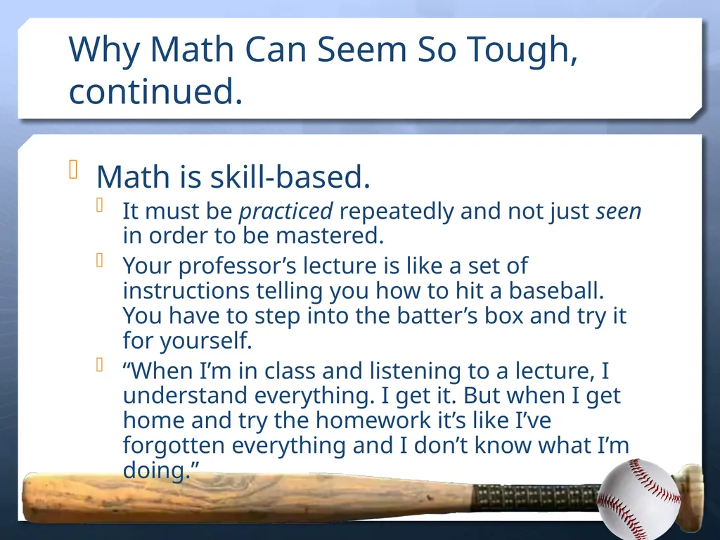 What Makes Math Different? Math Study Skills, 2nd - slide 4 of 12