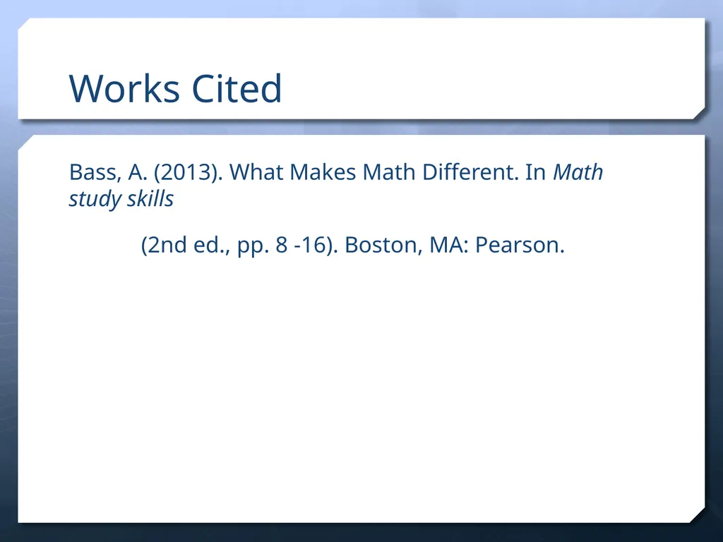 What Makes Math Different? Math Study Skills, 2nd - slide 12 of 12