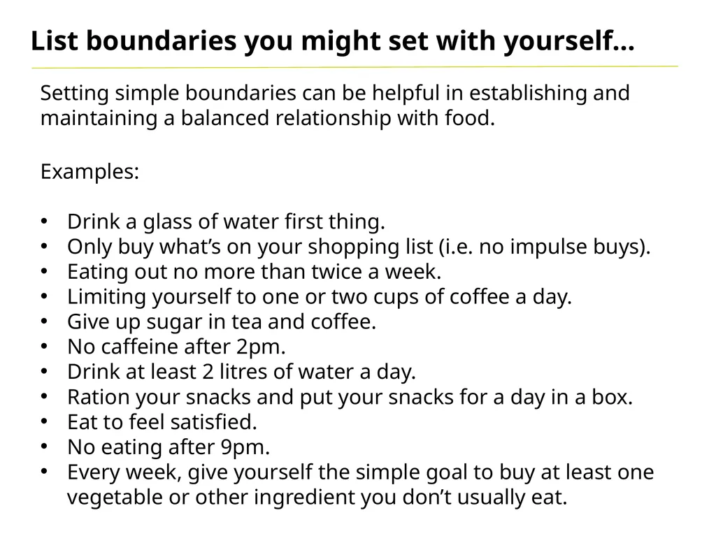 Eat Well Eating well in a recovery context Eating - slide 10 of 11