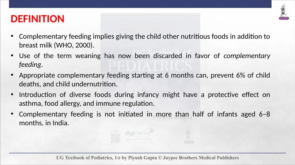 Complementary Feeding Chapter 7 DEFINITION - slide 3 of 35