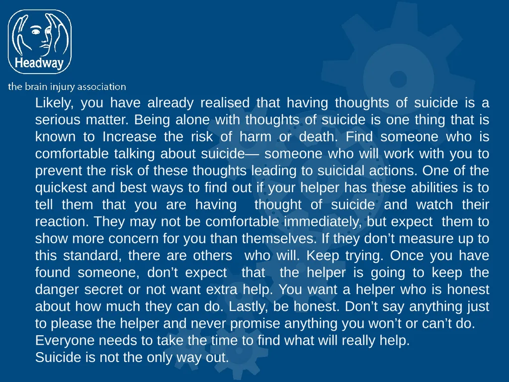 Suicide Intervention Workshop Sure, suicide is - slide 18 of 18