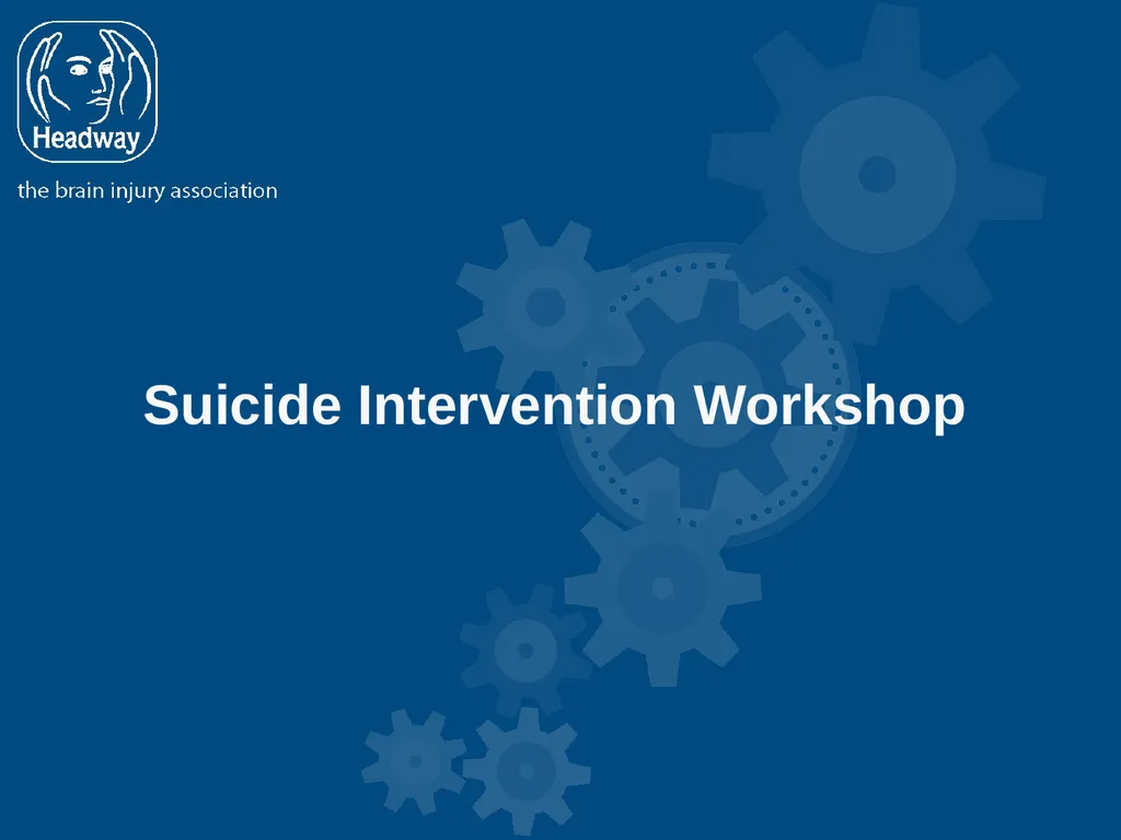Suicide Intervention Workshop Sure, suicide is - slide 1 of 18