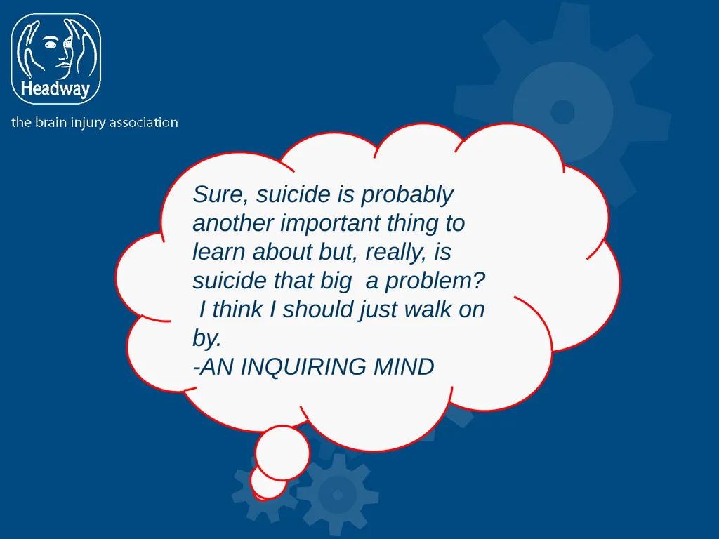 Suicide Intervention Workshop Sure, suicide is - slide 2 of 18