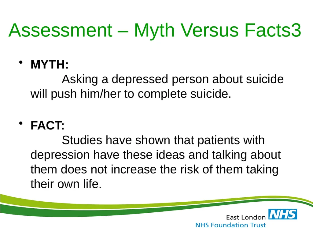 ELFT Training Packages for Primary Care Suicide - slide 29 of 35