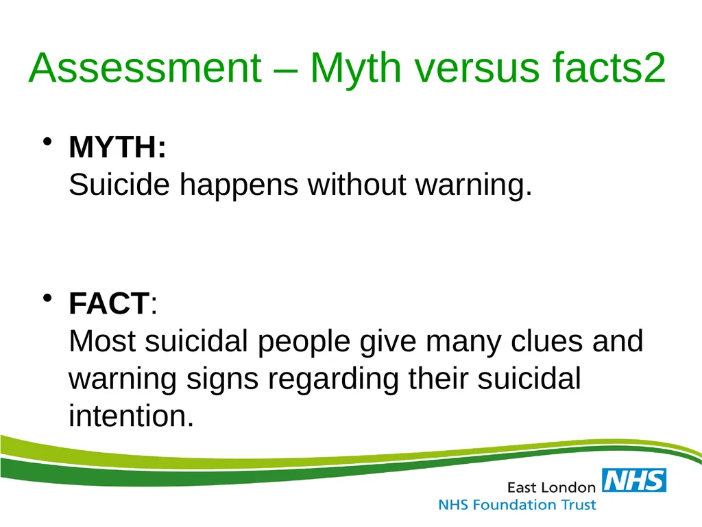 ELFT Training Packages for Primary Care Suicide - slide 28 of 35