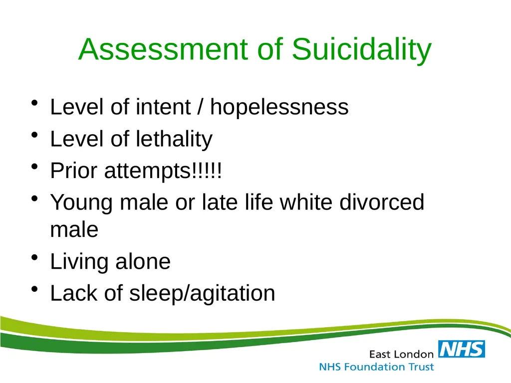 ELFT Training Packages for Primary Care Suicide - slide 21 of 35