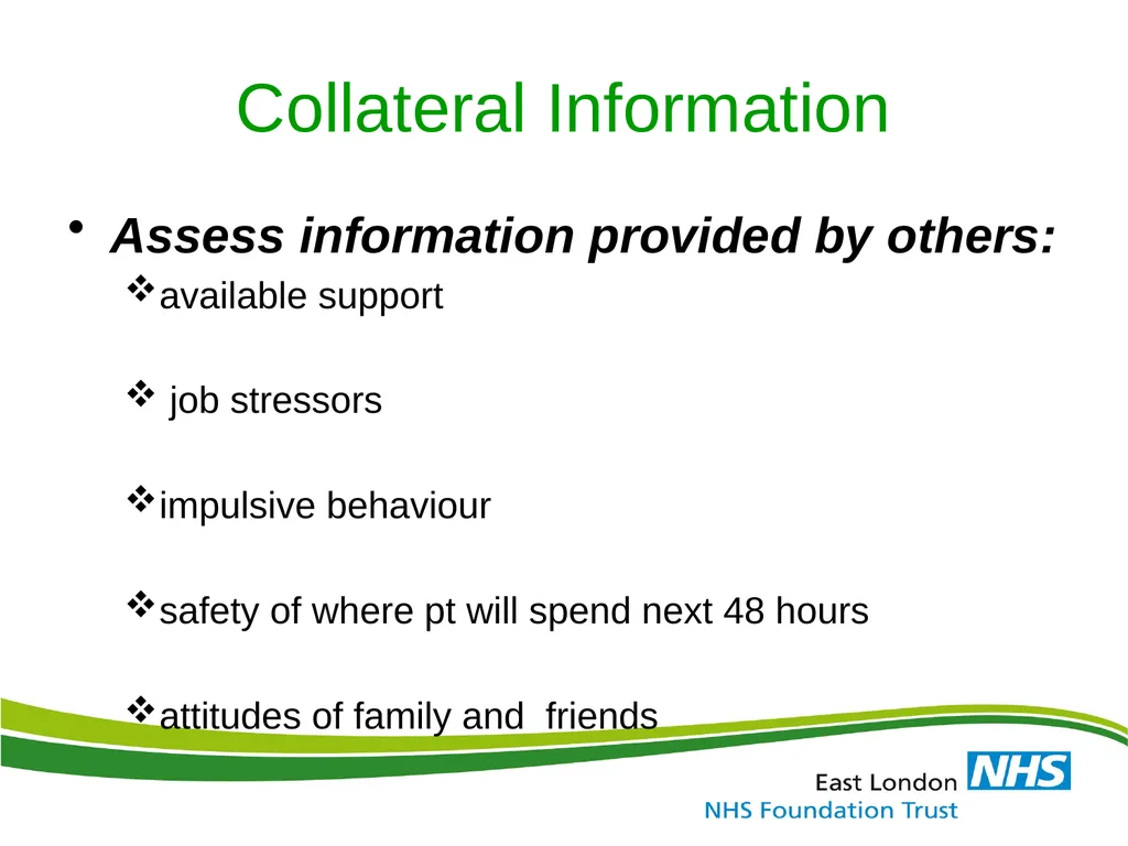 ELFT Training Packages for Primary Care Suicide - slide 26 of 35