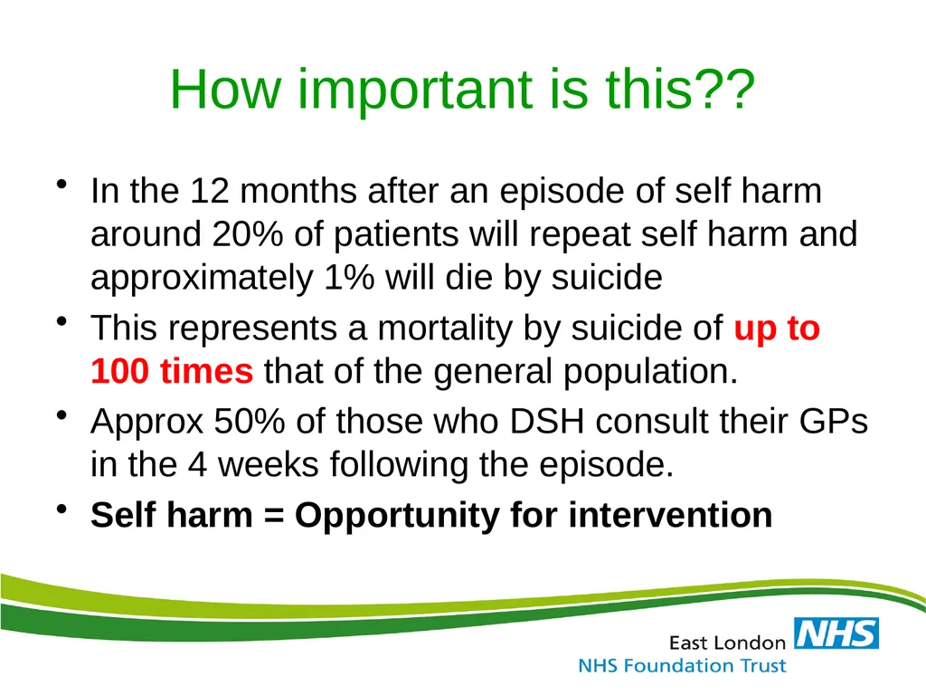 ELFT Training Packages for Primary Care Suicide - slide 5 of 35