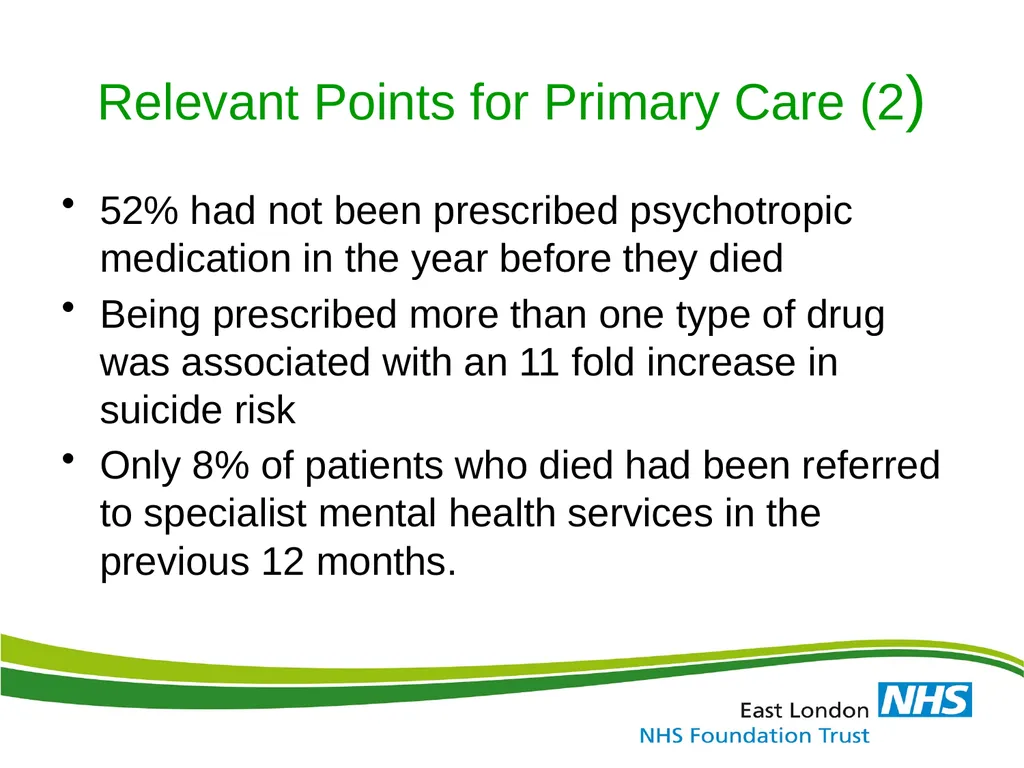 ELFT Training Packages for Primary Care Suicide - slide 15 of 35