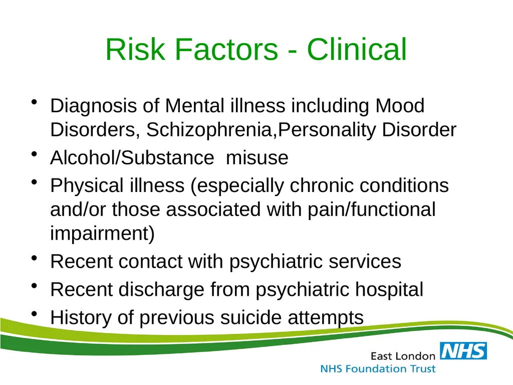 ELFT Training Packages for Primary Care Suicide - slide 19 of 35