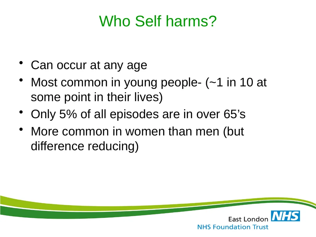 ELFT Training Packages for Primary Care Suicide - slide 6 of 35