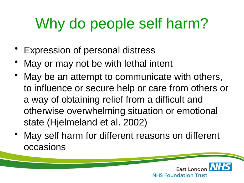 ELFT Training Packages for Primary Care Suicide - slide 9 of 35