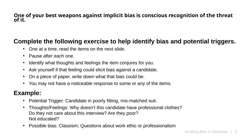 Avoiding Bias in Video Interview Training Every - slide 5 of 9
