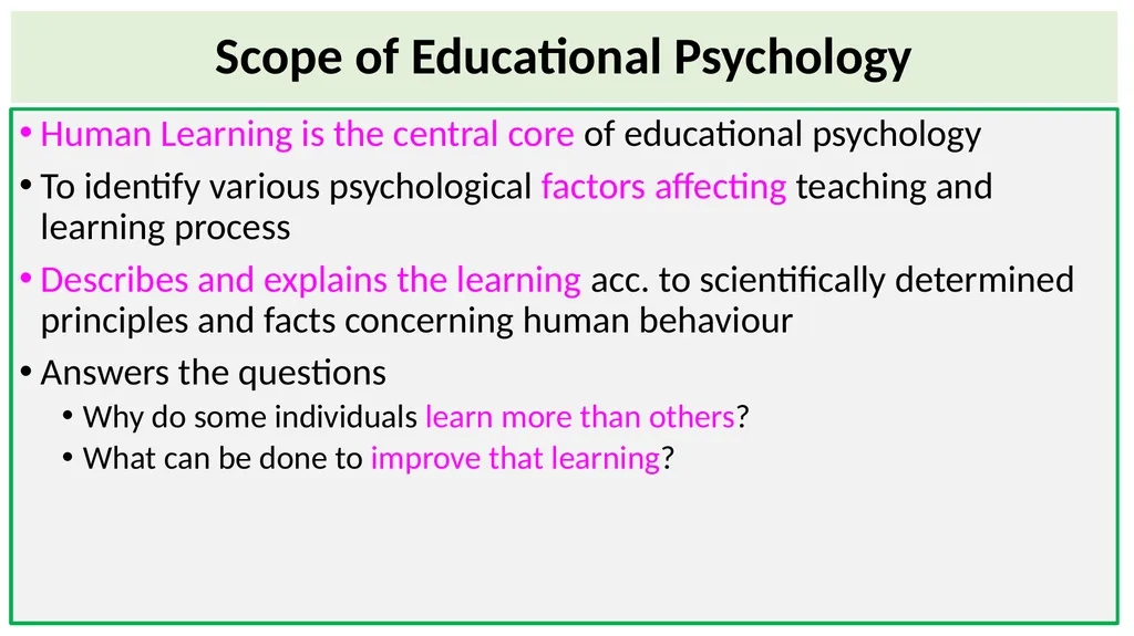 Educational Psychology Ganesamoorthi, S. Asst. - slide 8 of 101