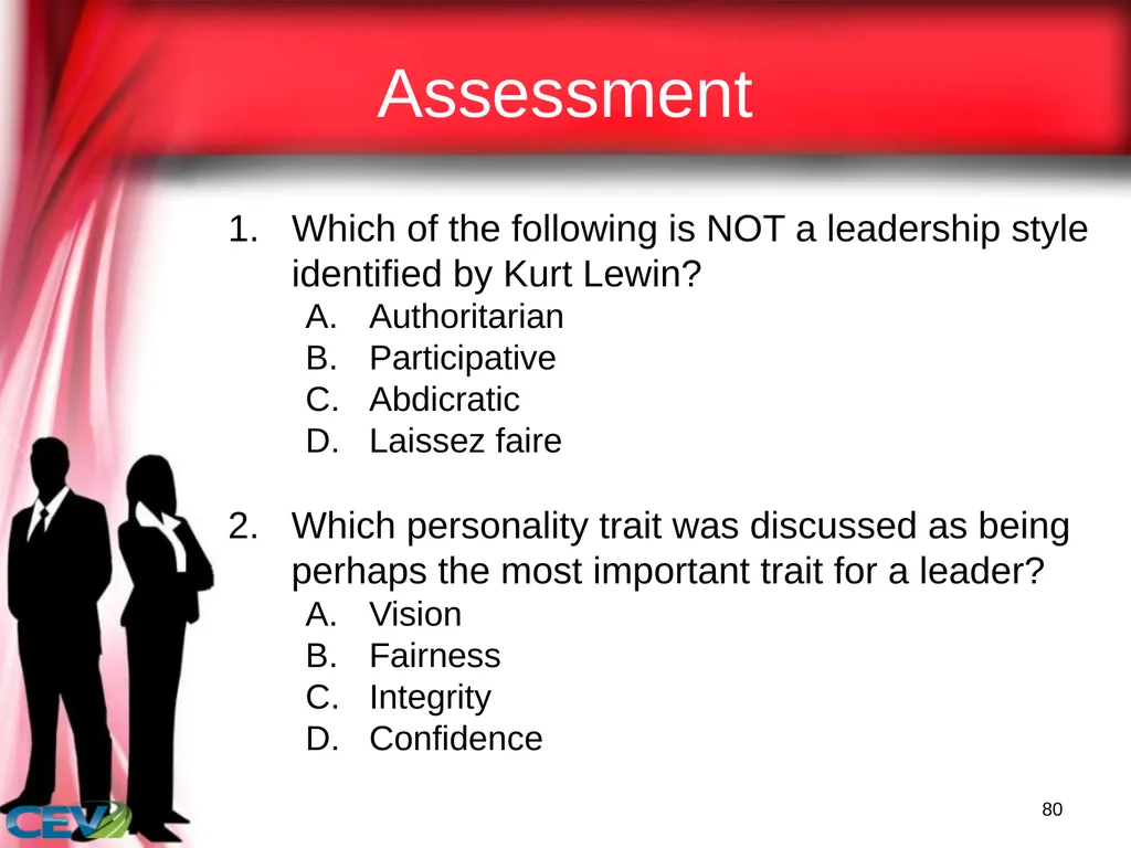 1 Objectives To identify and analyze leadership - slide 80 of 87