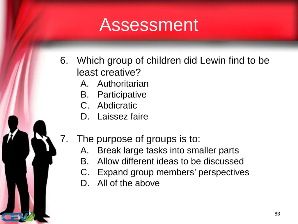 1 Objectives To identify and analyze leadership - slide 83 of 87