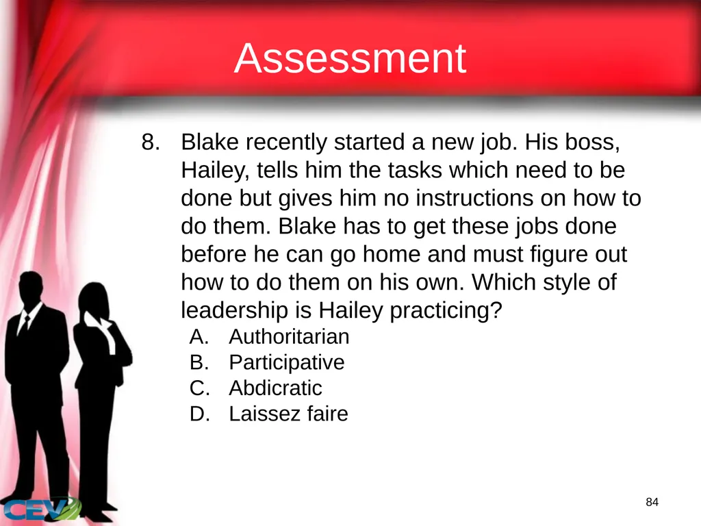 1 Objectives To identify and analyze leadership - slide 84 of 87