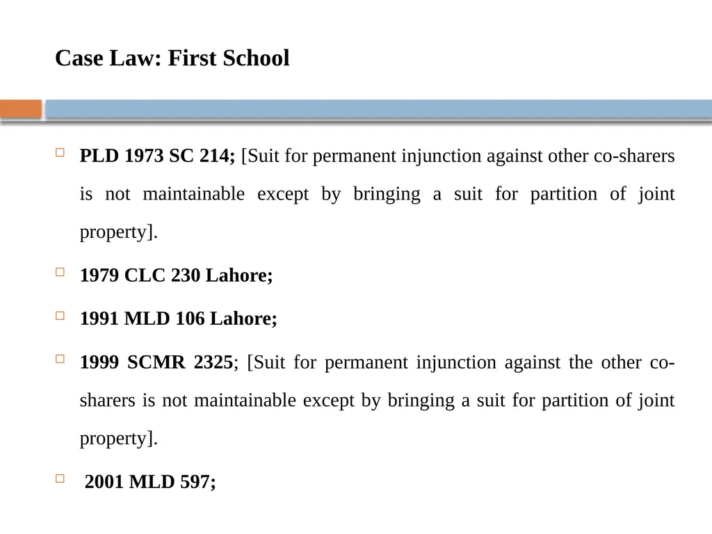 Case Study on Injunction Against Co-Sharer - slide 8 of 24
