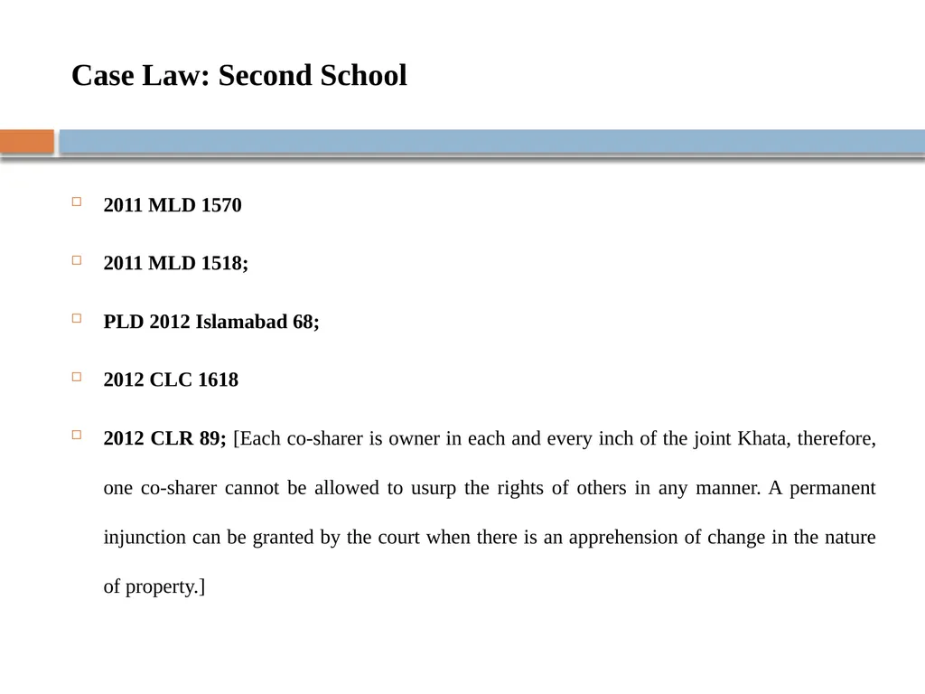 Case Study on Injunction Against Co-Sharer - slide 18 of 24