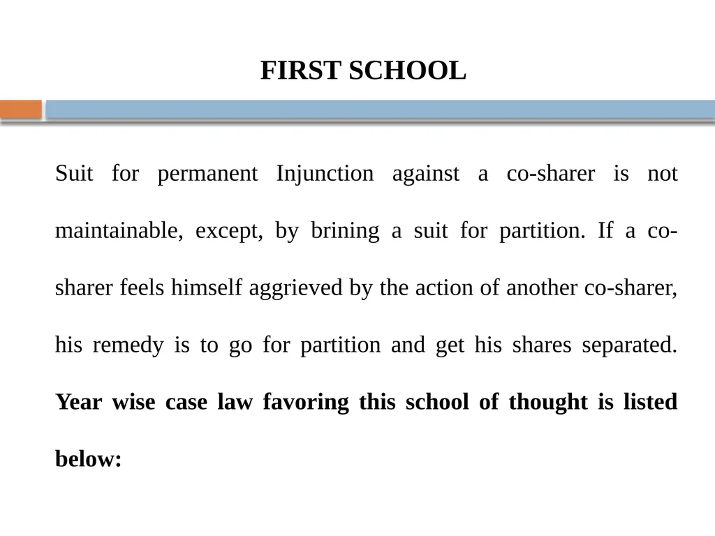 Case Study on Injunction Against Co-Sharer - slide 7 of 24