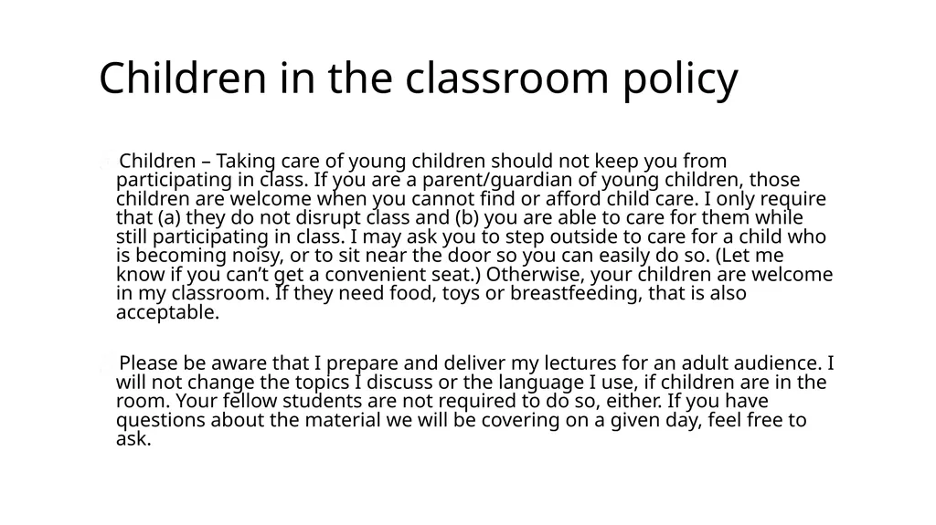 Syllabus statements for an inclusive classroom - slide 17 of 28