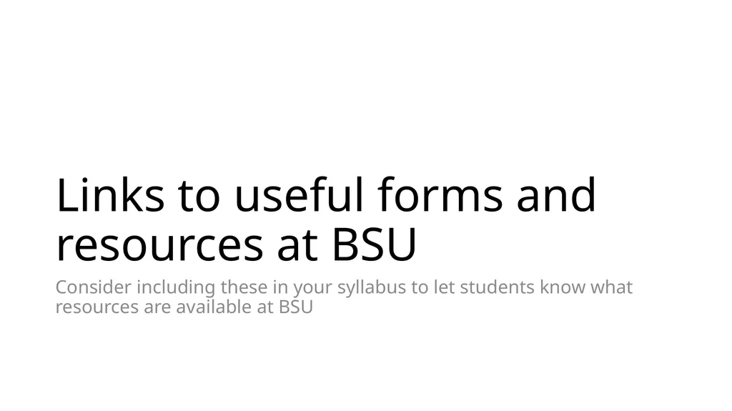 Syllabus statements for an inclusive classroom - slide 18 of 28