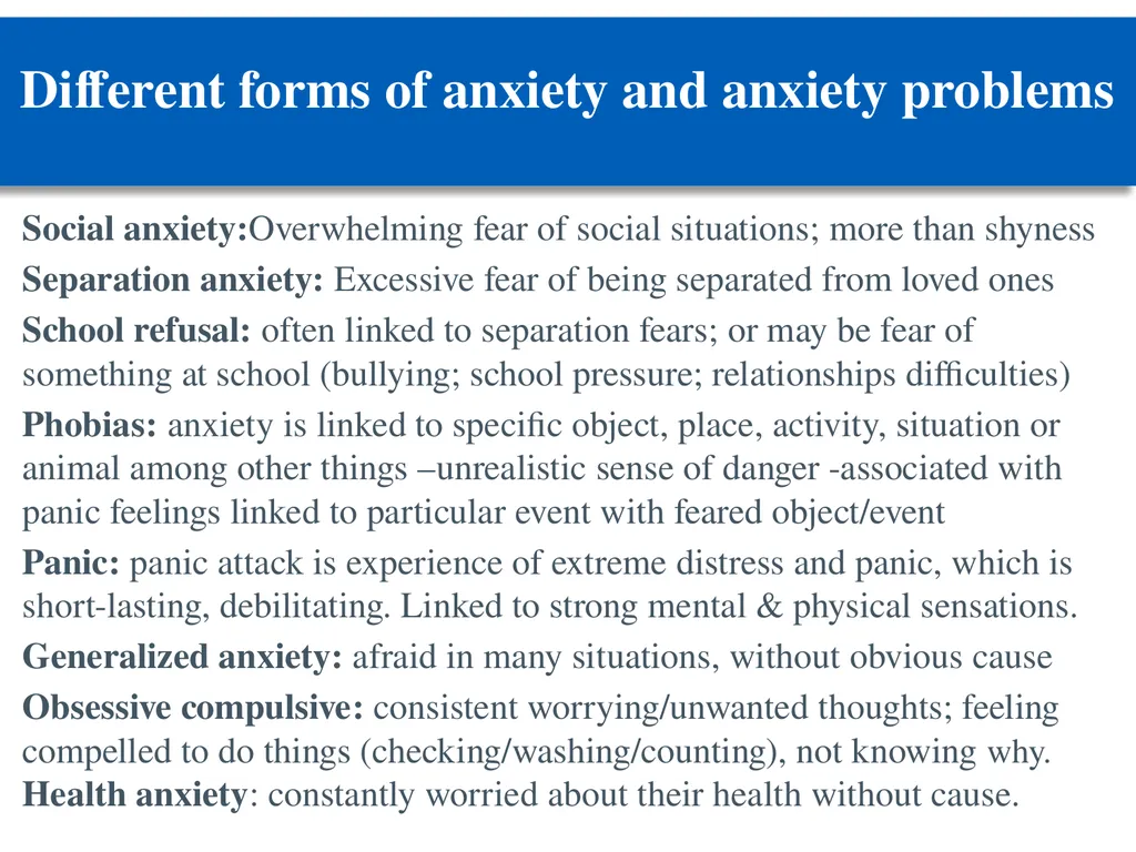 Managing anxiety: practical guidance for schools - slide 9 of 27