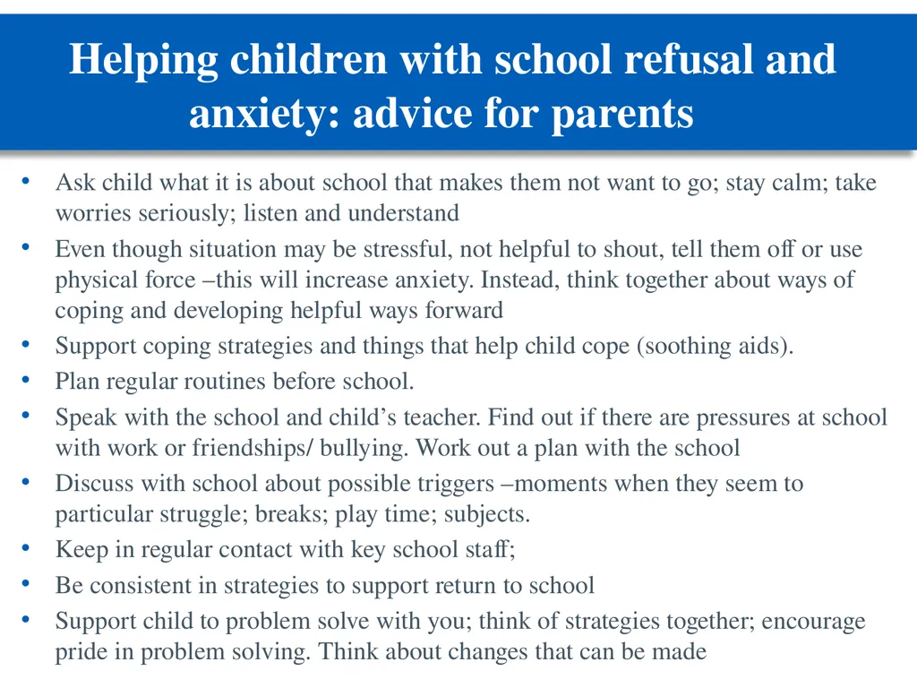 Managing anxiety: practical guidance for schools - slide 27 of 27