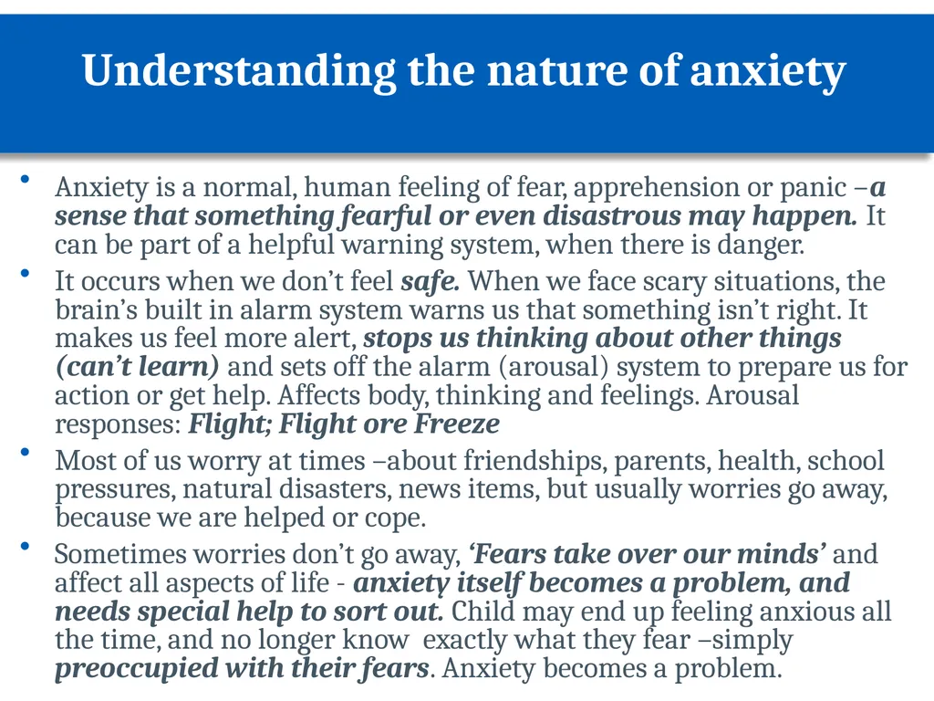 Managing anxiety: practical guidance for schools - slide 2 of 27