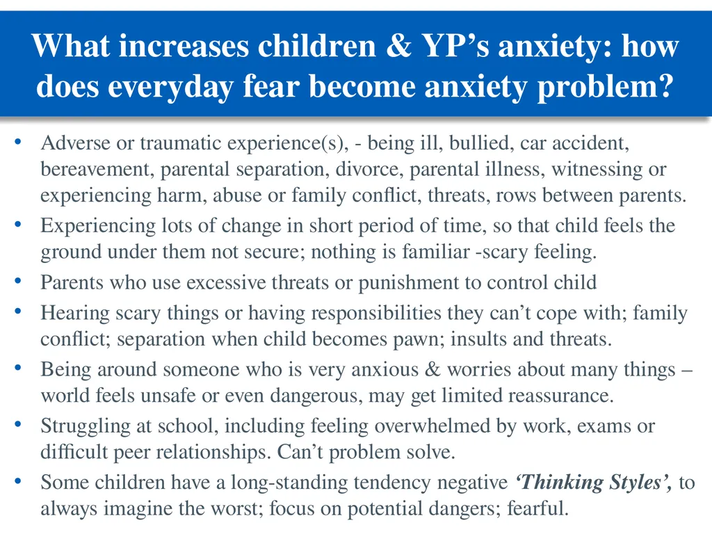 Managing anxiety: practical guidance for schools - slide 10 of 27