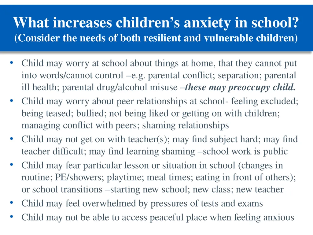 Managing anxiety: practical guidance for schools - slide 12 of 27