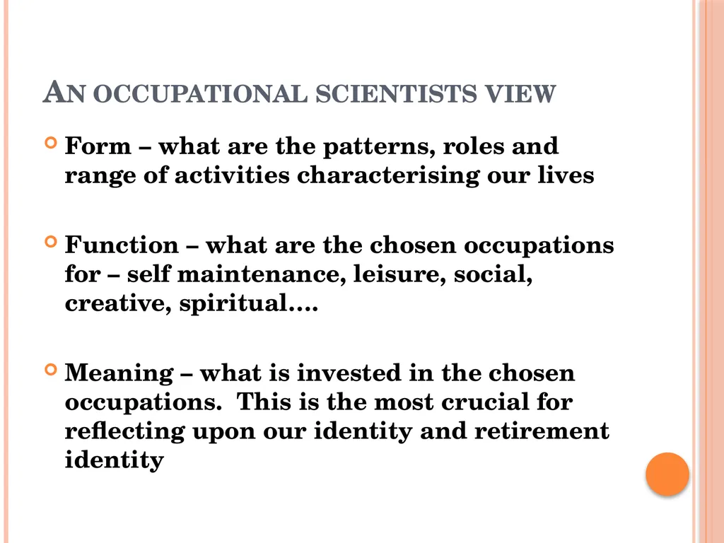 Key ideas: retirement identity, identity - slide 12 of 14