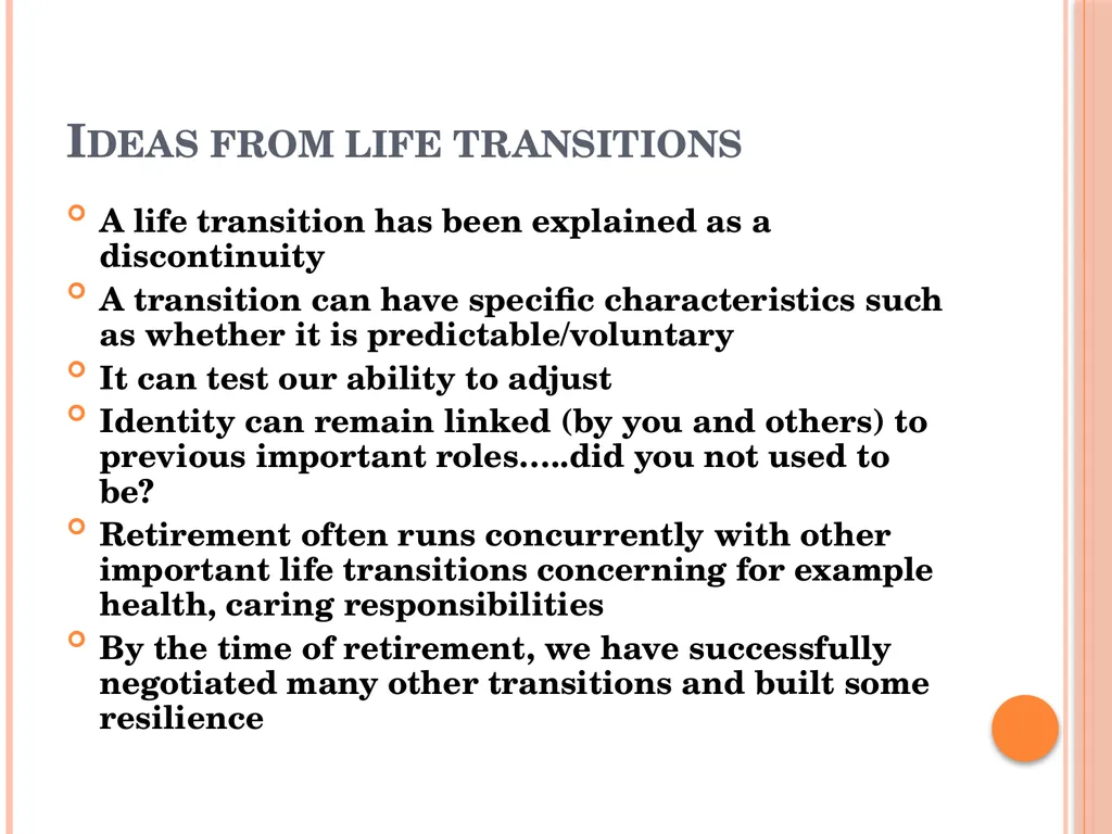 Key ideas: retirement identity, identity - slide 7 of 14