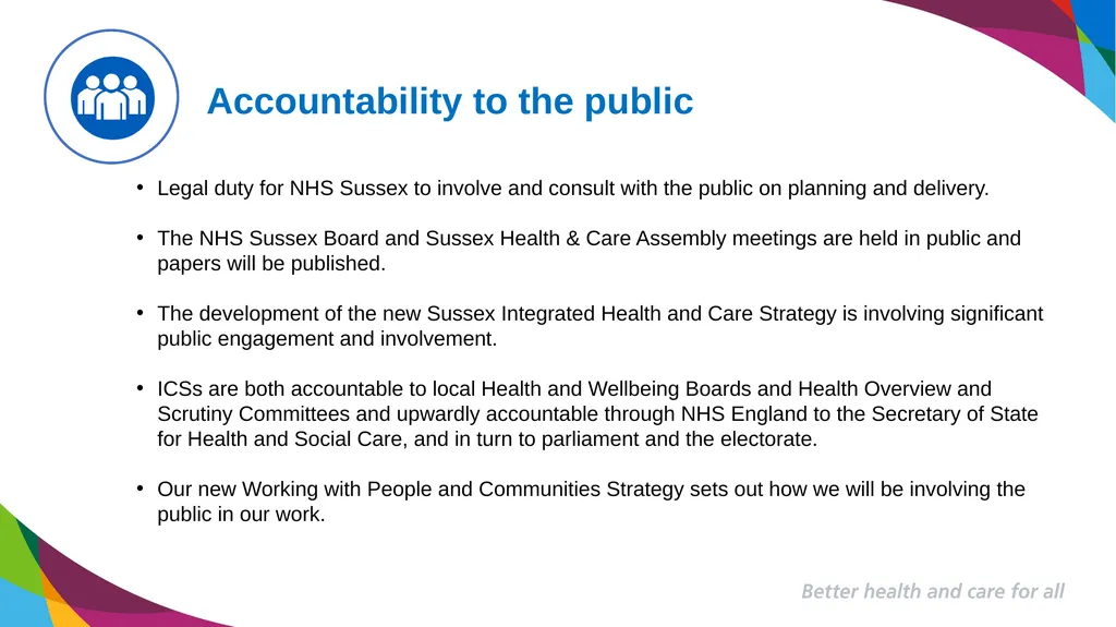 Better health and care for all Developing our - slide 12 of 16